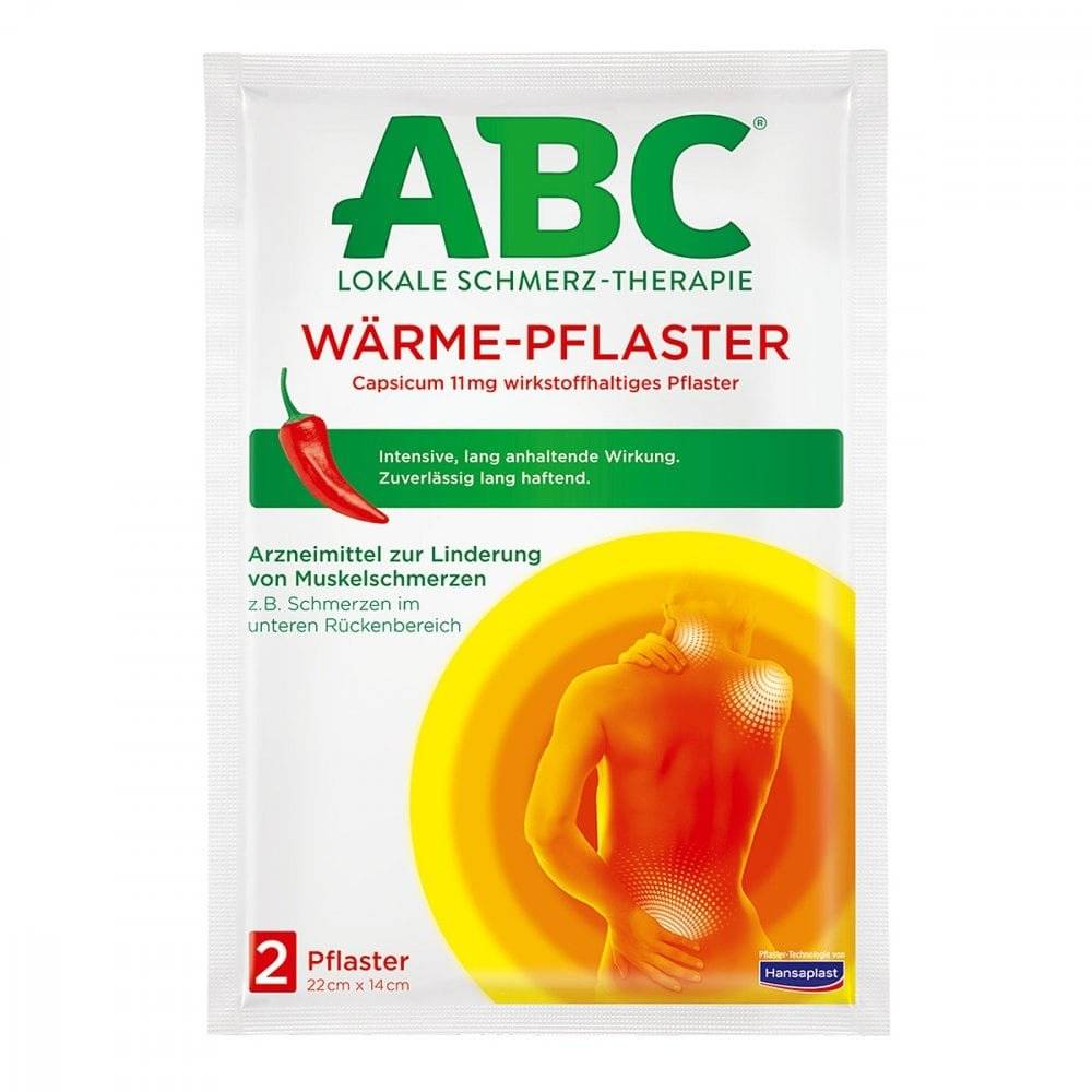 abc warming plaster capsicum 11mg hansaplast med 2 Relieves muscle pain