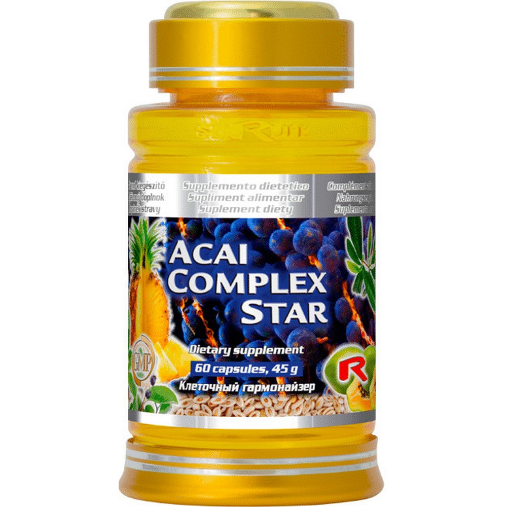 acai complex star 60 Euterpe are tall, mostly strongly rooting palms with slender trunks, native to South America and the Antilles. Delicious drinks are prepared from the pulp of the fruits, and so-called palm cabbage from the vegetation peaks. One of the best known and most used is Euterpe oleracea - Açaí palm. It grows to a height of 25 m and bears about 20 kg of fruits that look like blueberries.