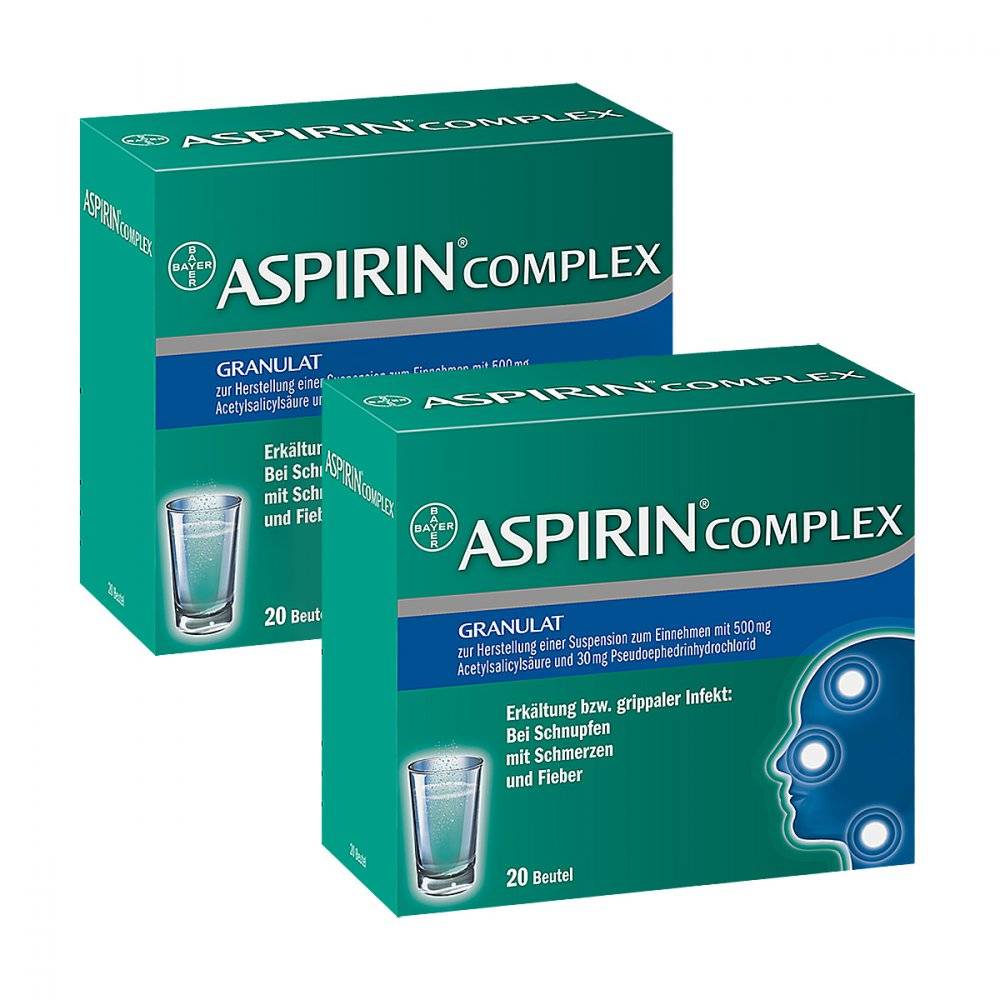 aspirin complex 2x20 For damaged connective and nasal mucosa