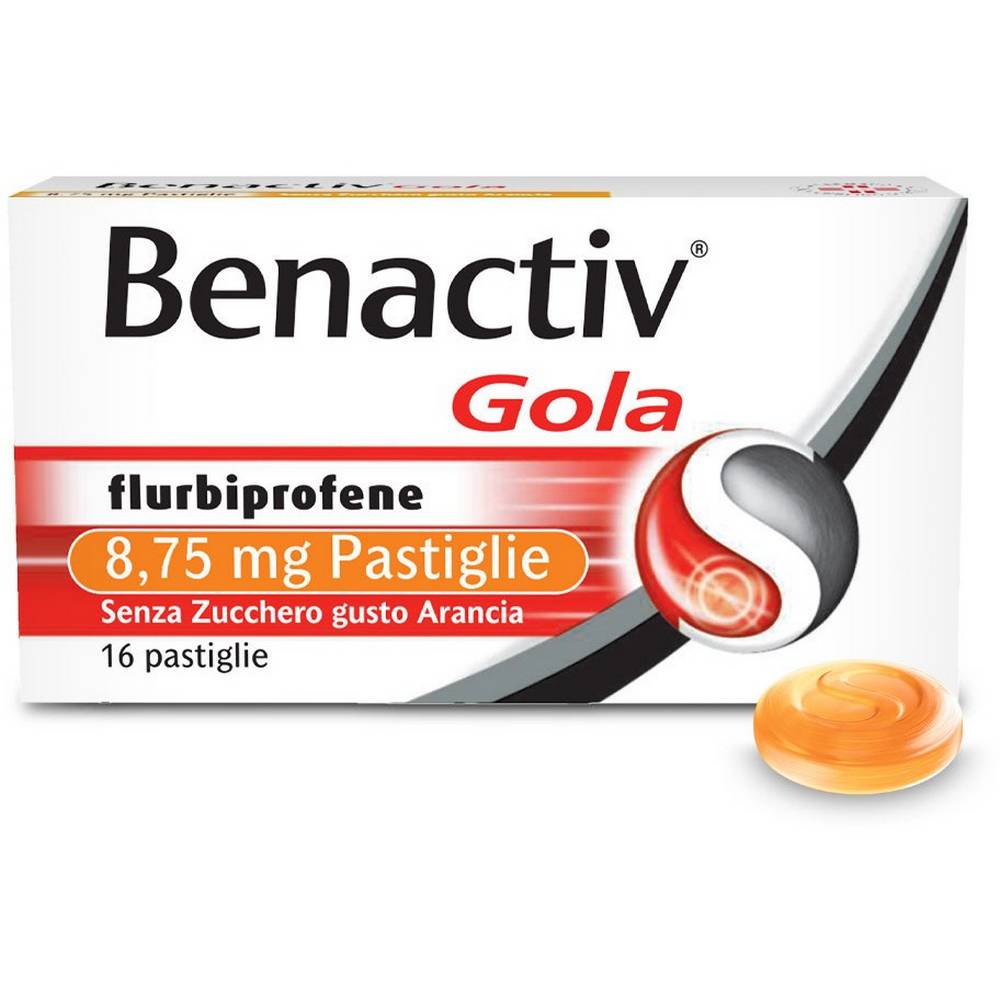 benactiv throat lemon and honey tablets flurbiprofen 16 Benactiv Gola Pastiglie is used in the symptomatic treatment of irritative-inflammatory states also associated with pain of the oropharyngeal cavity, leaving a pleasant honey aroma.