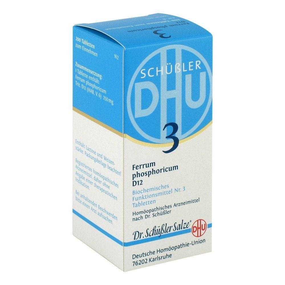 biochemistry dhu 3 ferrum phosphorus d12 tablets 200 Schüssler salt no.3