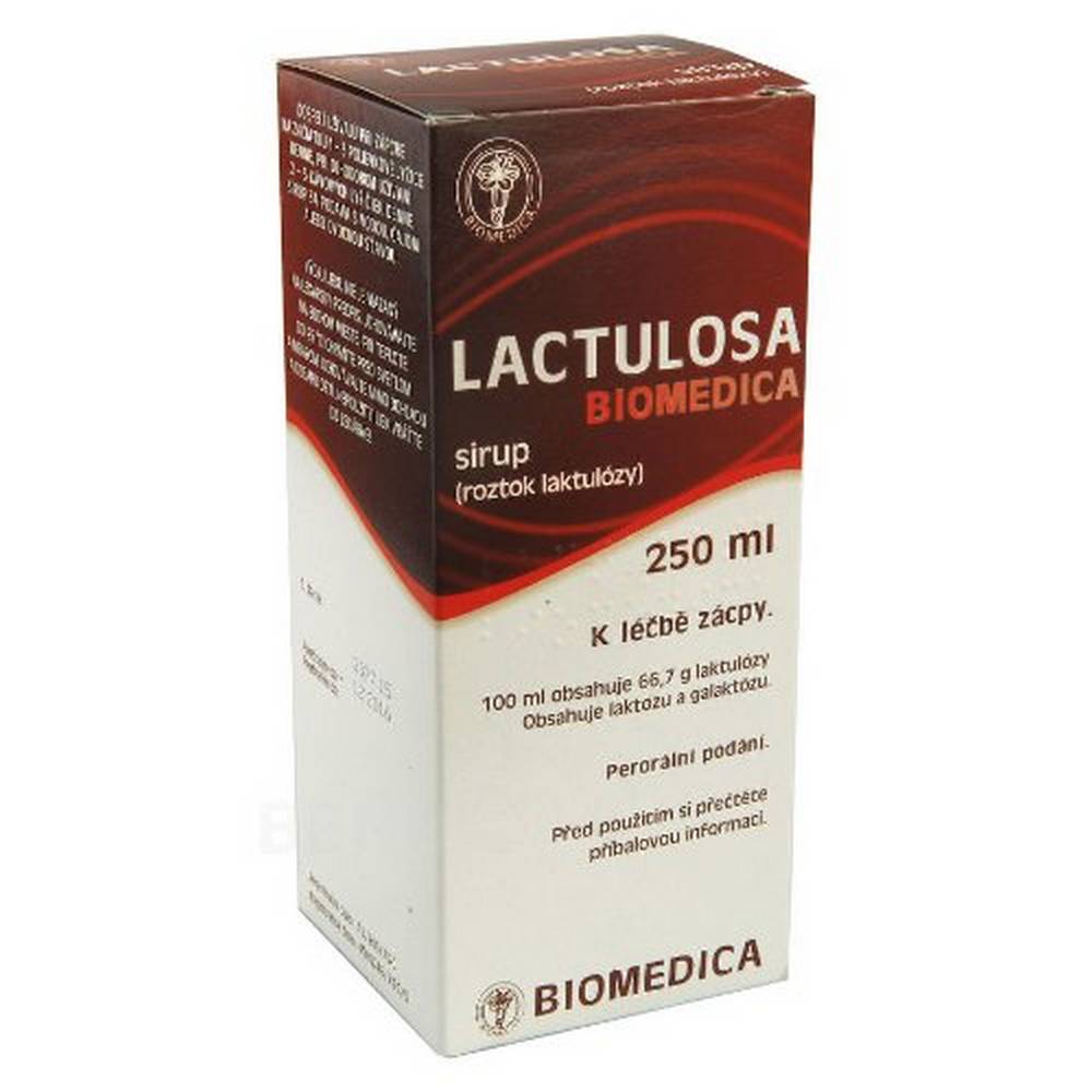 biomedica lactulosa 667mg syrup 250ml The product is an effective laxative that acts locally in the large intestine and is not absorbed. Lactulose is a synthetic disaccharide composed of a molecule of fructose and a molecule of galactose. It does not occur in nature.