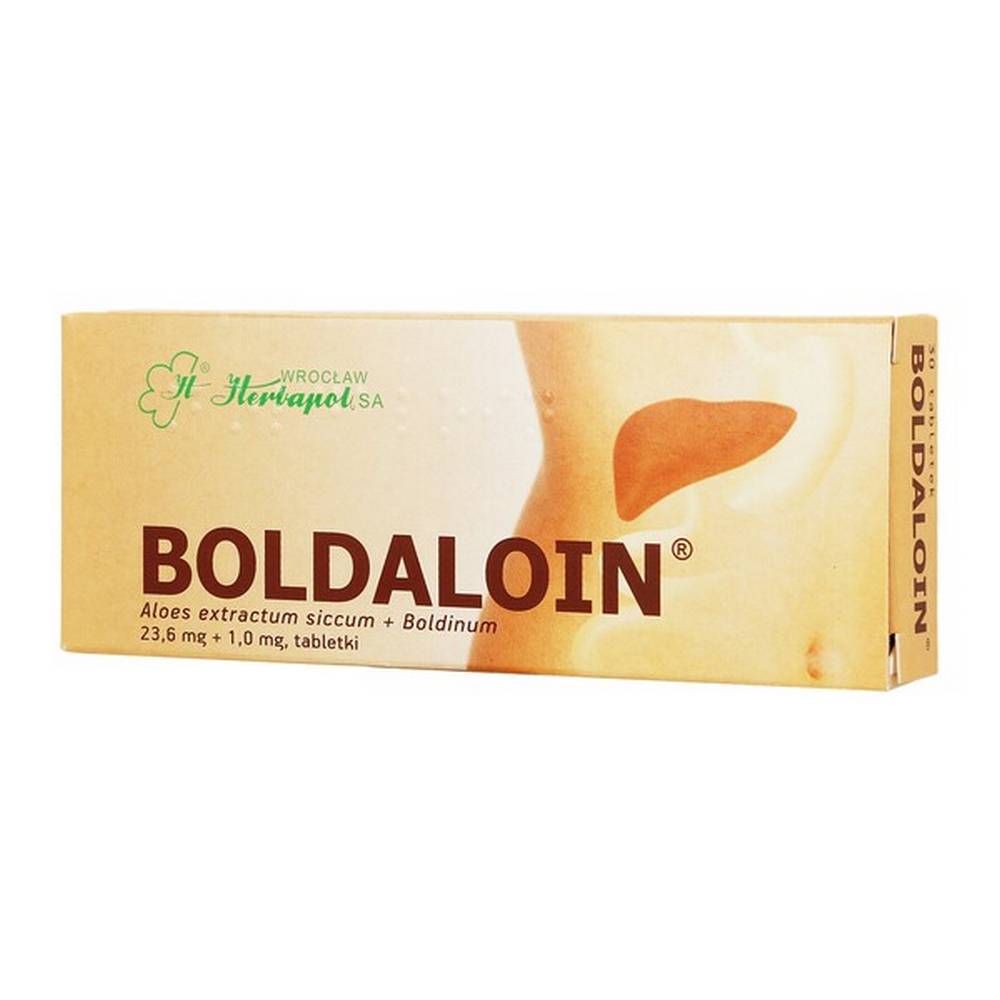 boldaloin tablets 30 pcs Болдалоин - лекарственный препарат, который поддерживает секрецию желчи и желудочного сока и регулирует частоту дефекации.