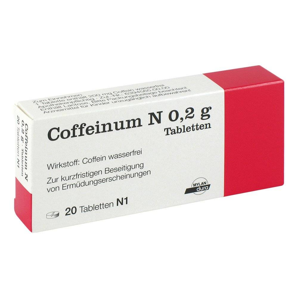 caffeinum n 02g 20 For the short-term elimination of signs of fatigue