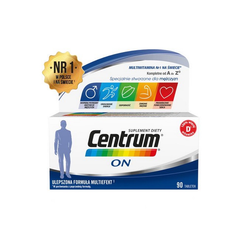 centrum on 90 Supporting men's diet with vitamins and minerals.