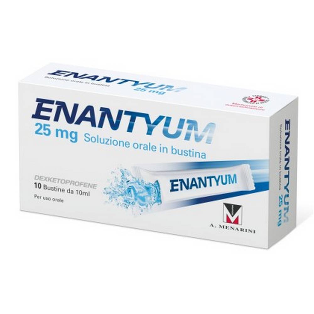 enantyum 25 mg liquid oral solution 10 Enantyum Oral solution in sachets is the new format of the anti-inflammatory drug ready to drink to guarantee immediate and rapid action on headaches and other pains of other nature.