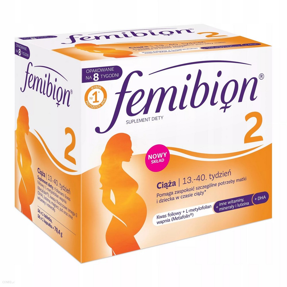 femibion 2 pregnancy 112 By the 13th week, the child's body is already fully formed and begins the phase of intensive growth. Folate is still very important because it is needed for maternal tissue growth during pregnancy. Sources of folate in Femibion 2 are folic acid and calcium L-methylfolate (Metafolin).