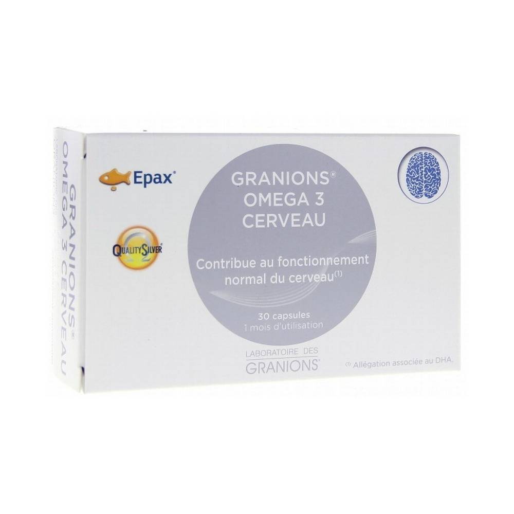 granions omega 3 brain 30 capsules A formula based on omega 3 (EPA and DHA), which promotes your nutritional balance and provides you with the ideal amount of DHA for normal brain function.