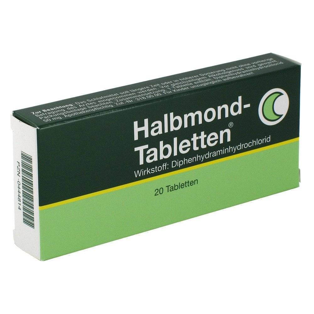 half moon tablets 50mg 20 Для кратковременного лечения нарушений сна