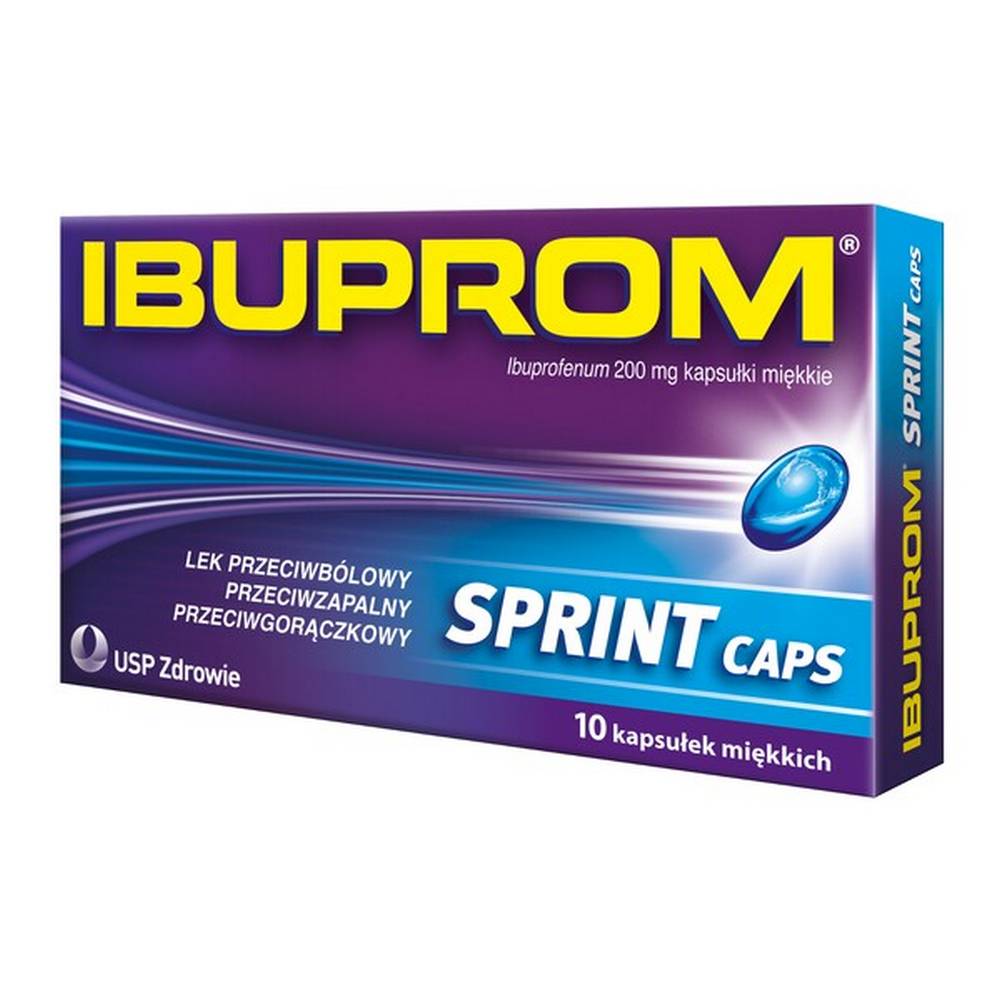 ibuprom sprint caps 200 mg soft capsules 10 pcs Ibuprom Sprint Caps is a medicinal product with analgesic, anti-inflammatory and antipyretic properties.