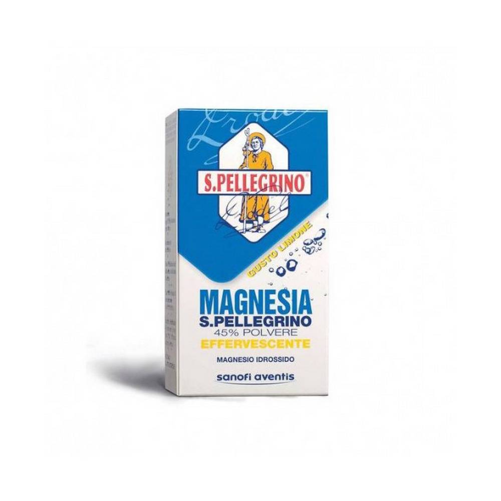 magnesia san pellegrino 45 lemon effervescent powder 100 g Lemon effervescent powder for the treatment of constipation, constipation and stomach acidity, for an effective result using the action of magnesium hydroxide and lemon.