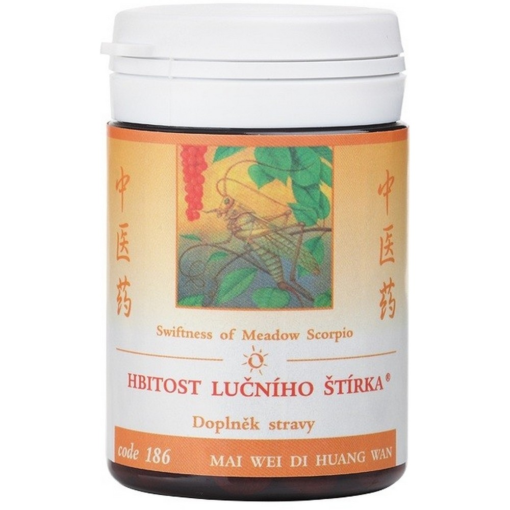 meadow squirrel agility 100 The agility of the meadow scorpion is a modification of the original traditional Chinese herbal mixture MAI WEI DI HUANG WAN, which is adapted to today's conditions. Imperial herb Shu di huang, first minister Shan zhu yu, second minister Shan yao.
