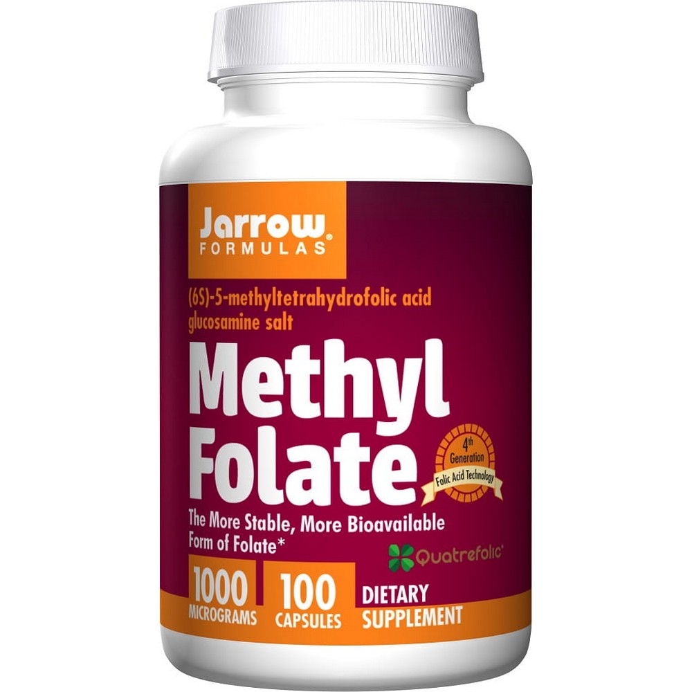 methyl folate 1000mcg 100 Folic acid is needed to support cardiovascular and neurological health and proper cell division. Methyl Folate is a biologically active folate in a form that increases bioavailability.
