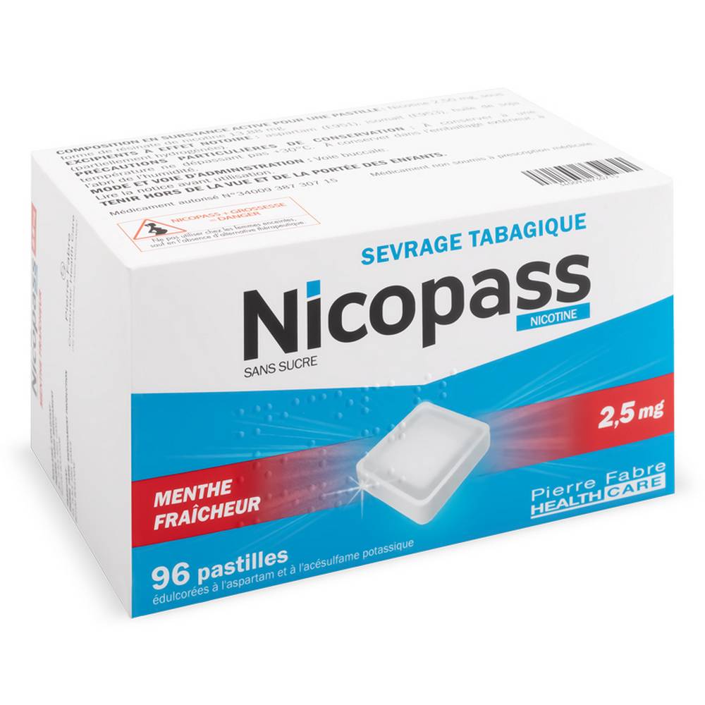 nicopass 25 mg nicotine 96 mint tablets for stopping smoking This drug helps smokers to detoxify themselves from tobacco.