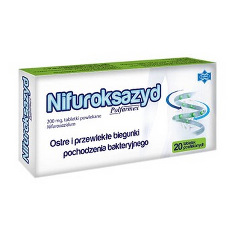 Nifuroxazid Polfarmex, 200 mg, coated tablets, 20 – Pharmacyapa