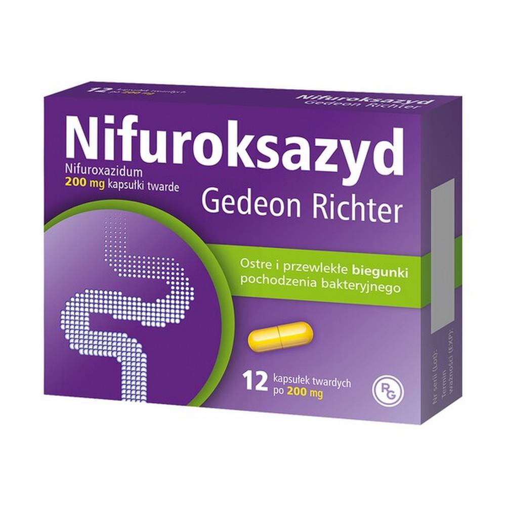Nifuroxazide Gedeon Richter, 200 mg, hard capsules, 12 – Pharmacyapa