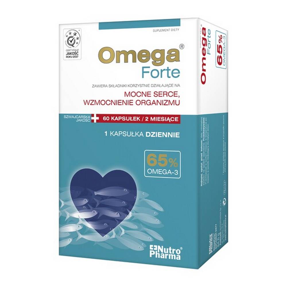 omega forte capsules 60 nutropharma OMEGA FORTE - a dietary supplement containing EPA and DHA acids (belonging to the omega-3 family), which support the heart and strengthen the body.
