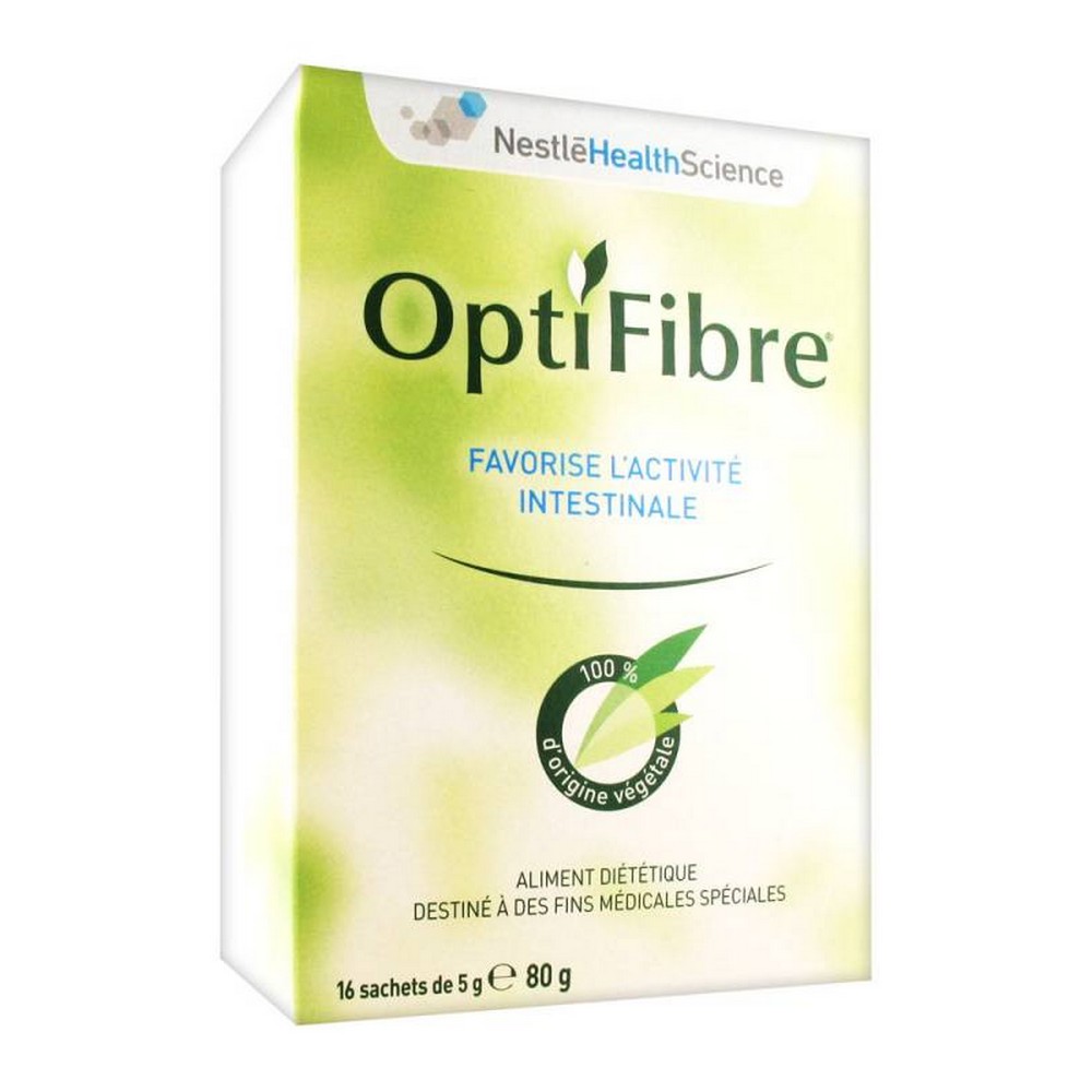 optifibre guar fiber intestinal activity 16 OptiFibre is a powder of guar fibers 100% of vegetable origin, hydrolysed which supports the intestinal activity. Especially recommended in case of constipation.