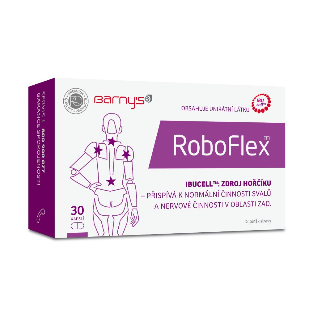 roboflex 30 Contains the unique IBUcellTM fabric. A source of magnesium, which contributes to normal muscle activity and nerve activity in the back area.