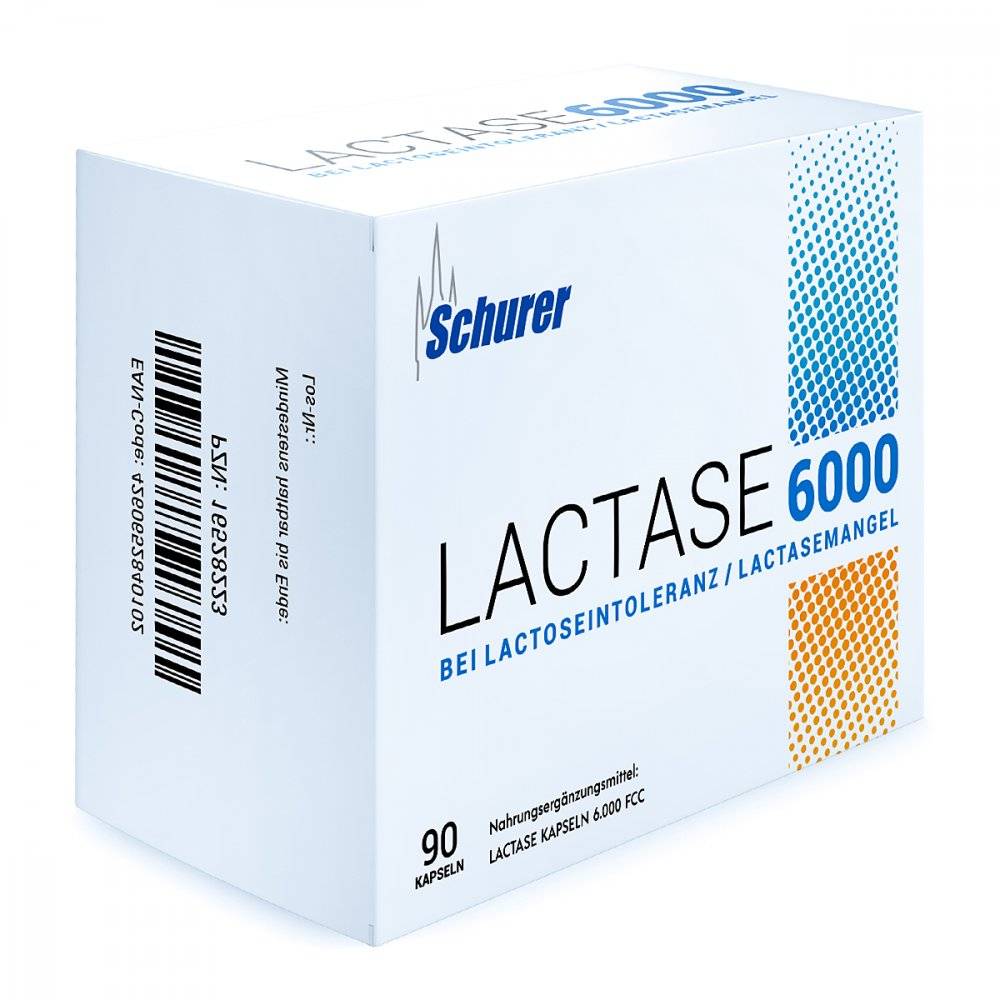 schurer lactase 6000 capsules 90 Dietary supplement for lactose intolerance