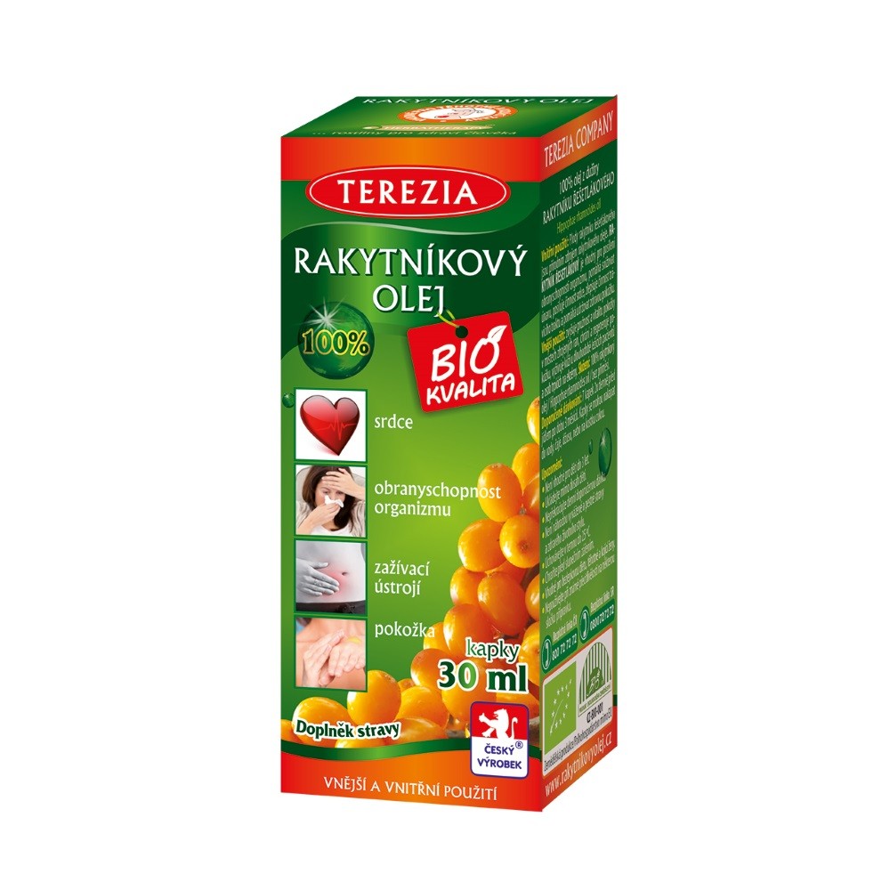 sea buckthorn oil 100 30 ml Sea buckthorn oil contains exclusively 100% sea buckthorn oil without additives. Suitable for outdoor use.