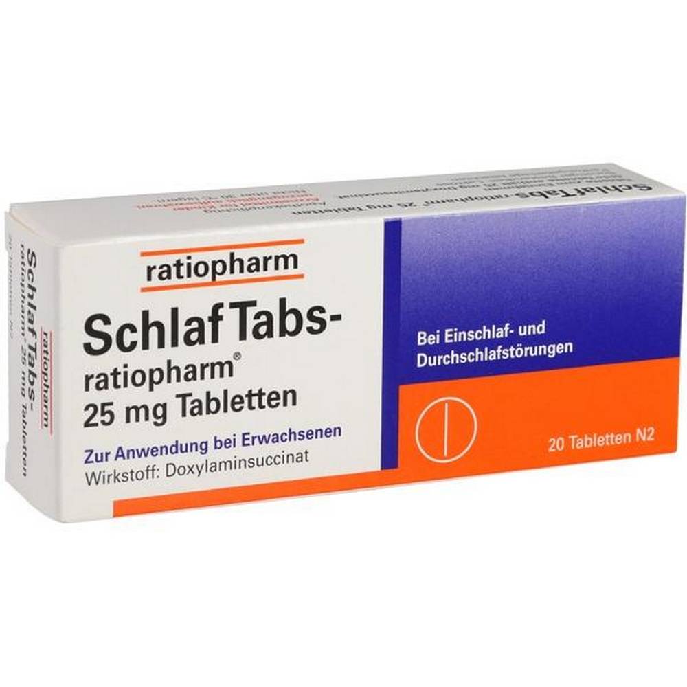 sleep tabs ratiopharm 25 mg tablets 20 for the short-term treatment of sleep disorders