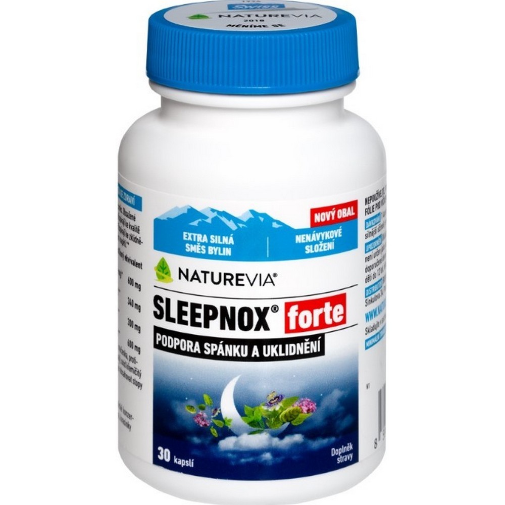 sleepnox forte 30 NatureVia Sleepnox forte is a dietary supplement containing valerian, hops, passion fruit and lemon balm, which help healthy sleep.