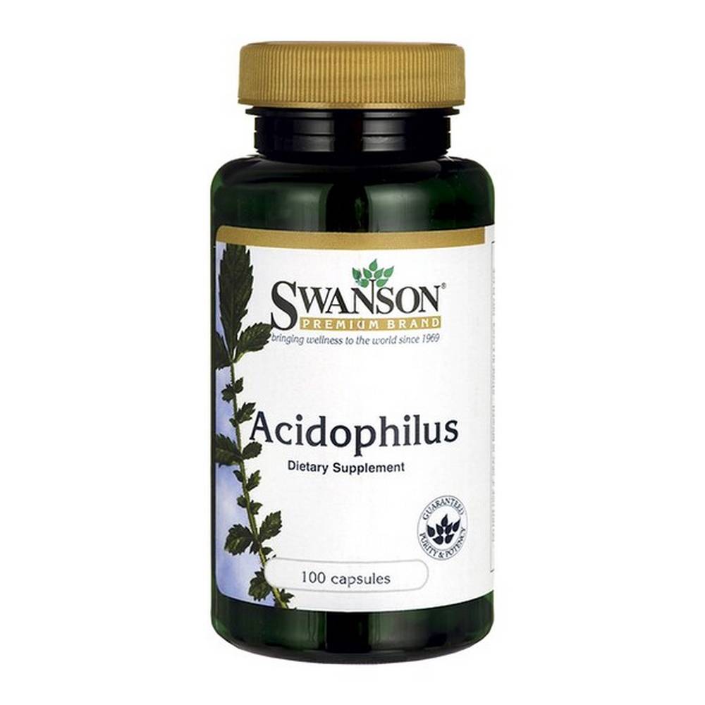 swanson acidophilus capsules 100 pcs Acidophilus - a dietary supplement containing a friendly bacterium for the body. The product is intended for adults.