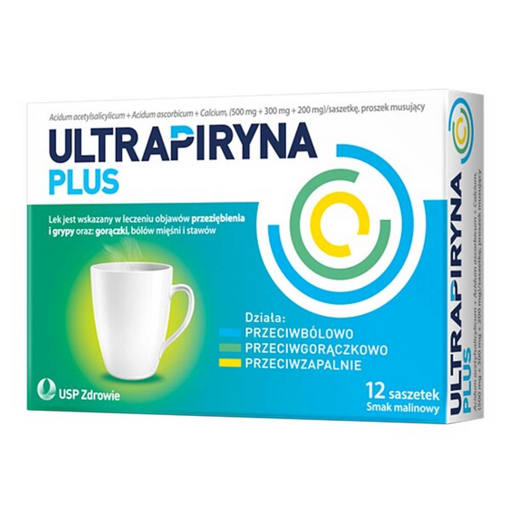ultrapyrin plus effervescent powder in sachets 12 pcs Ultrapyrin Plus is a medicinal product used to treat the symptoms of colds and flu, and fever, muscle and joint pain.