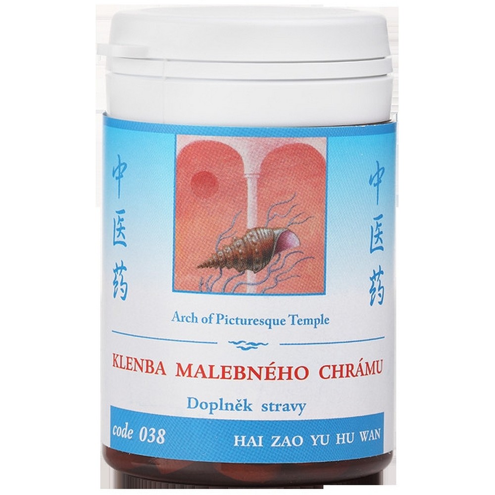 vault of a picturesque temple 100 It is a modification of the original traditional Chinese herbal mixture HAI ZAO YU HU WAN, which is adapted to today's conditions. The herbal mixture has an anticoagulant effect, it is used for increased thyroid function, enlarged thyroid and increased cholesterol.