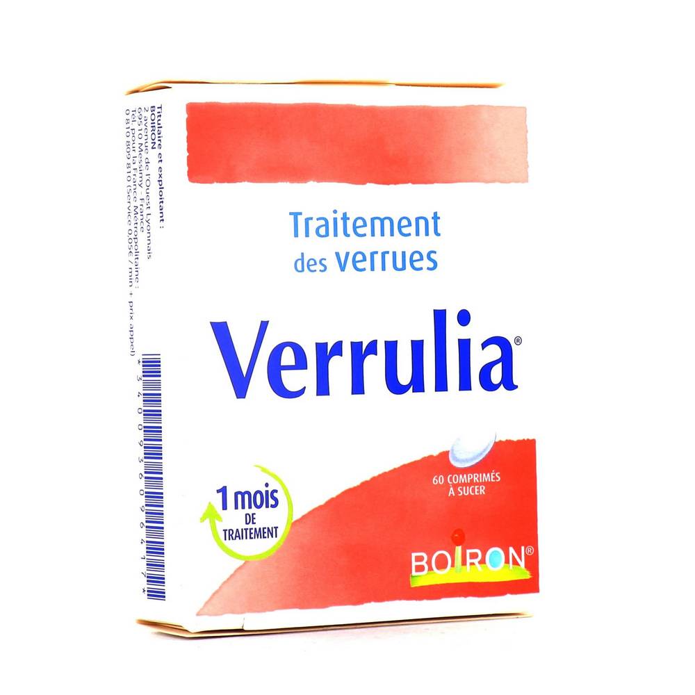 verrulia homeopathie boiron 60 VERRULIA is a homeopathic medicine traditionally used in the treatment of warts.