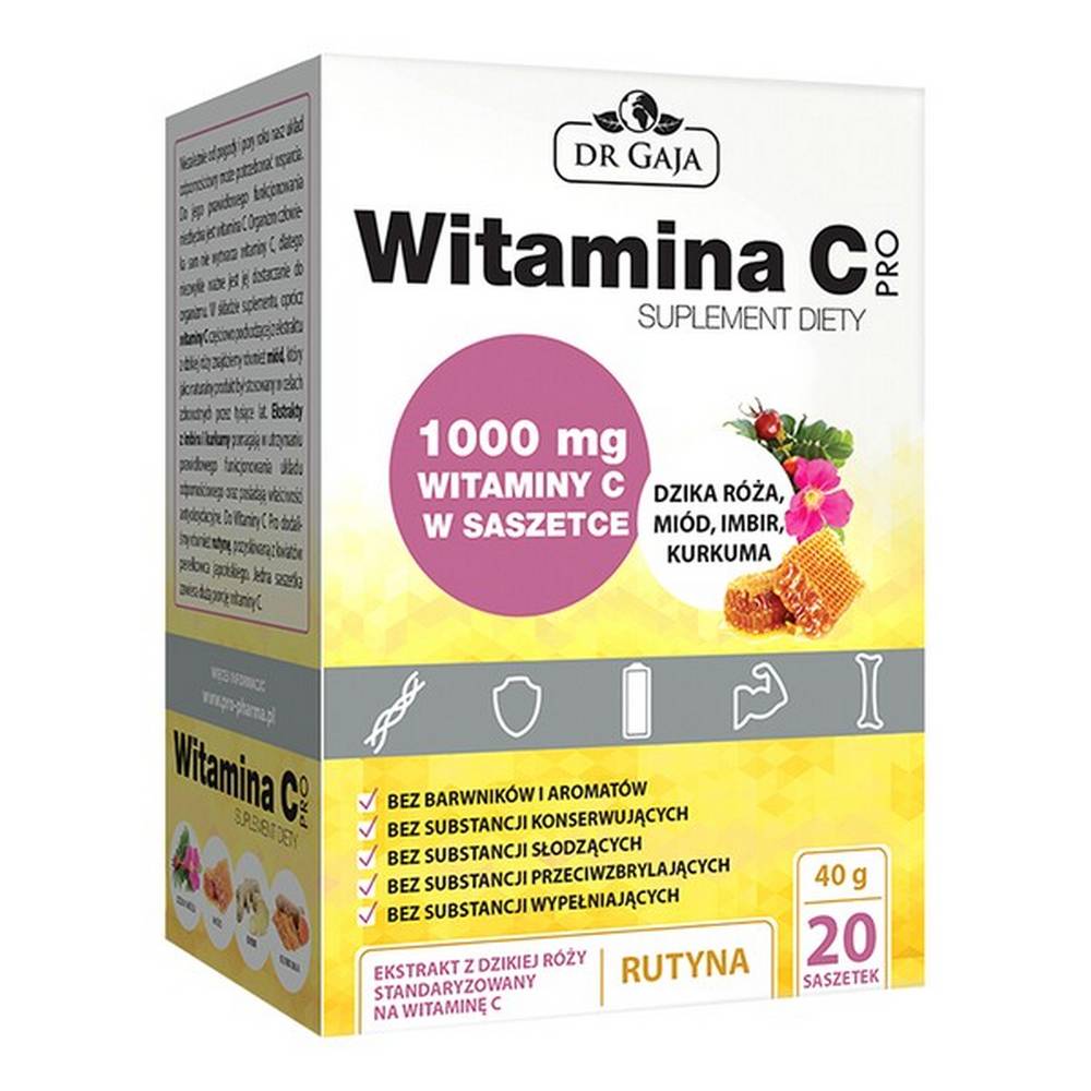 vitamin c pro powder in sachets 20 Vitamin C Pro - a dietary supplement containing ingredients supporting immunity. The product is intended for adults
