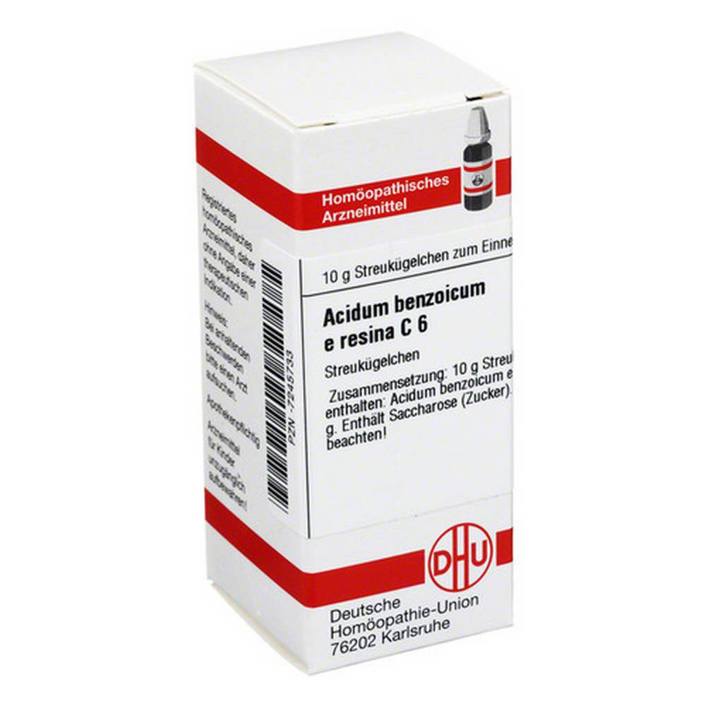acidum benzoic e res c 6 10 g According to the principle of homeopathy, every treatment is carried out with a homeopathic medicine that is individually tailored to the patient and his or her clinical picture.