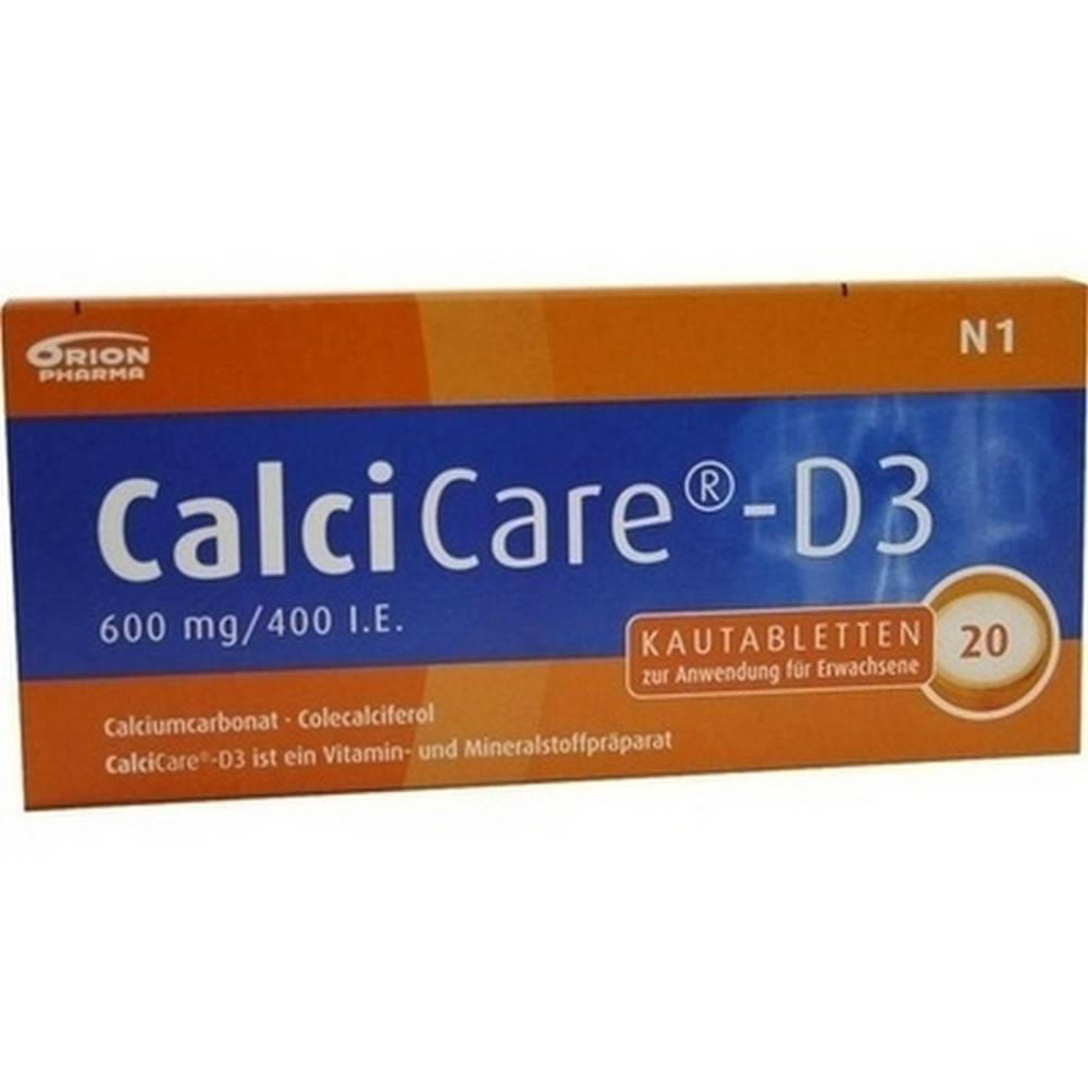 calcicare d3 20 As Vitamin D and calcium Supplement to support a specific therapy, for the prevention and treatment of osteoporosis and for the prevention and treatment of Vitamin D and Calcium deficiency in the elderly.