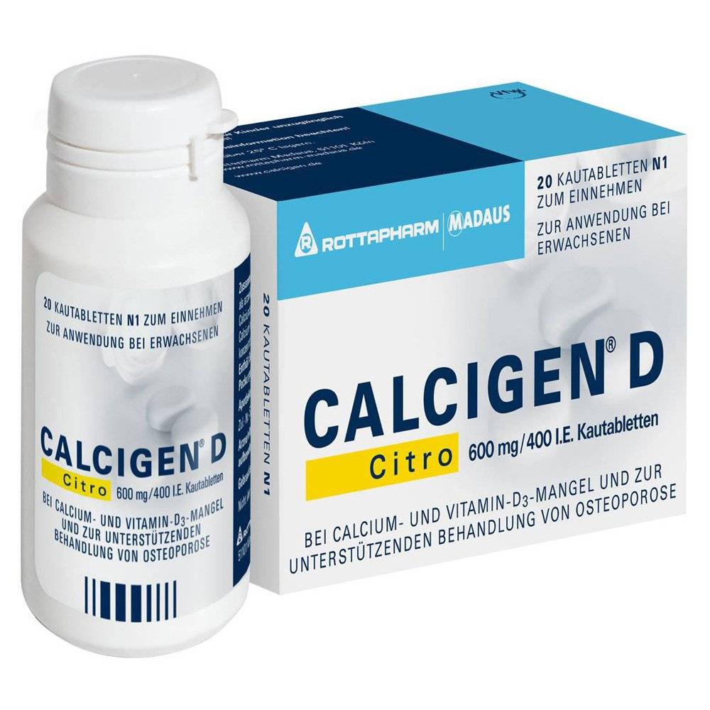 calcigen d citro 600 mg 400 iu 20 Compensation of combined Vitamin D and Calcium deficiency in elderly patients.