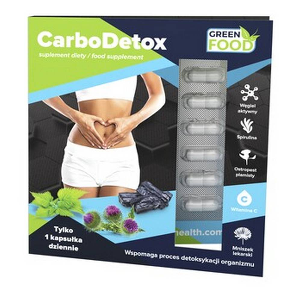 carbodetox capsules 21 pcs noble health CarboDetox - a dietary supplement containing ingredients supporting the detoxification of the body. The preparation is intended for adults.