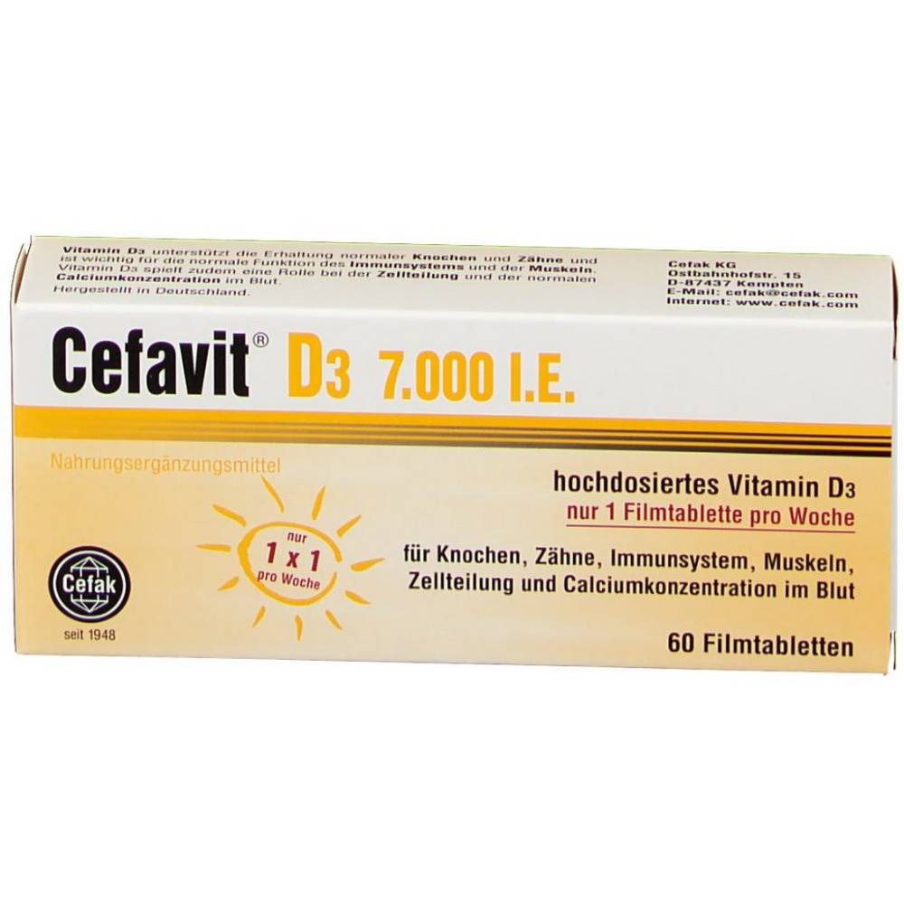 Цефавит D3 7000 МЕ таблеток, покрытых пленочной оболочкой, Cefavit D3 .