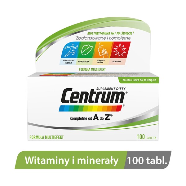 center complete from a to z tablets 100 Complete Center from A to Z - a dietary supplement containing the Multiefekt formula and ingredients that support immunity and healthy skin. The product is intended for adults. Women during pregnancy should consult a doctor before using this dietary supplement.