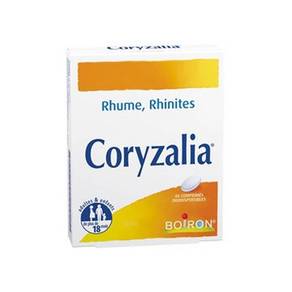 coryzalia 40 CORYZALIA is a homeopathic medicinal product traditionally used in homeopathy to treat colds and colds, which are manifested, for example, by runny nose, sneezing, a stuffy nose and tearing.