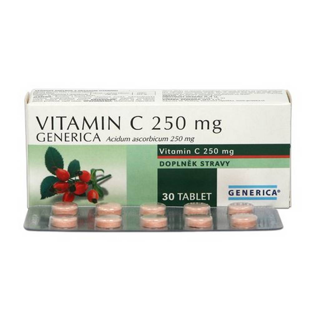 generic vitamin c 250mg 30 Vitamin product containing vitamin C. The product is used to supplement the daily dose of vitamin C.