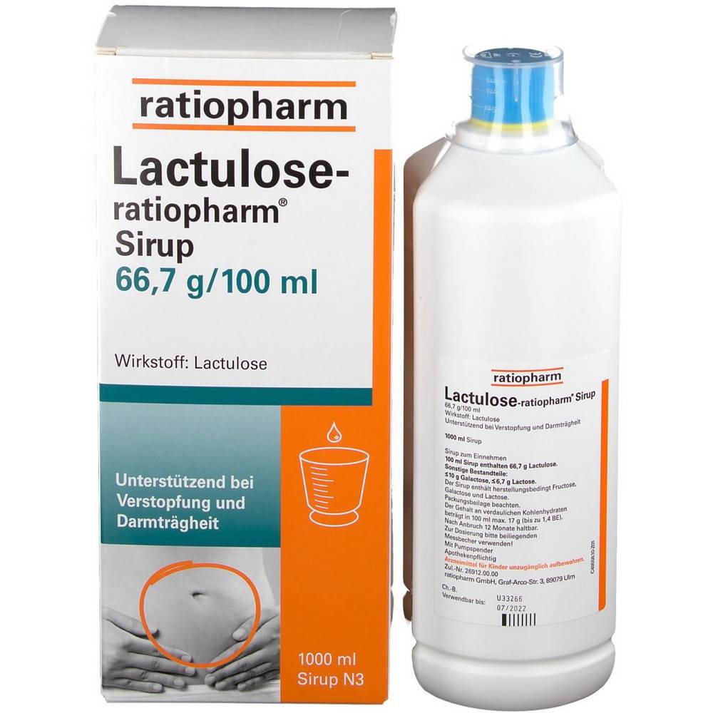 LACTULOSE ratiopharm syrup, 1000 ml Pharmacyapozona