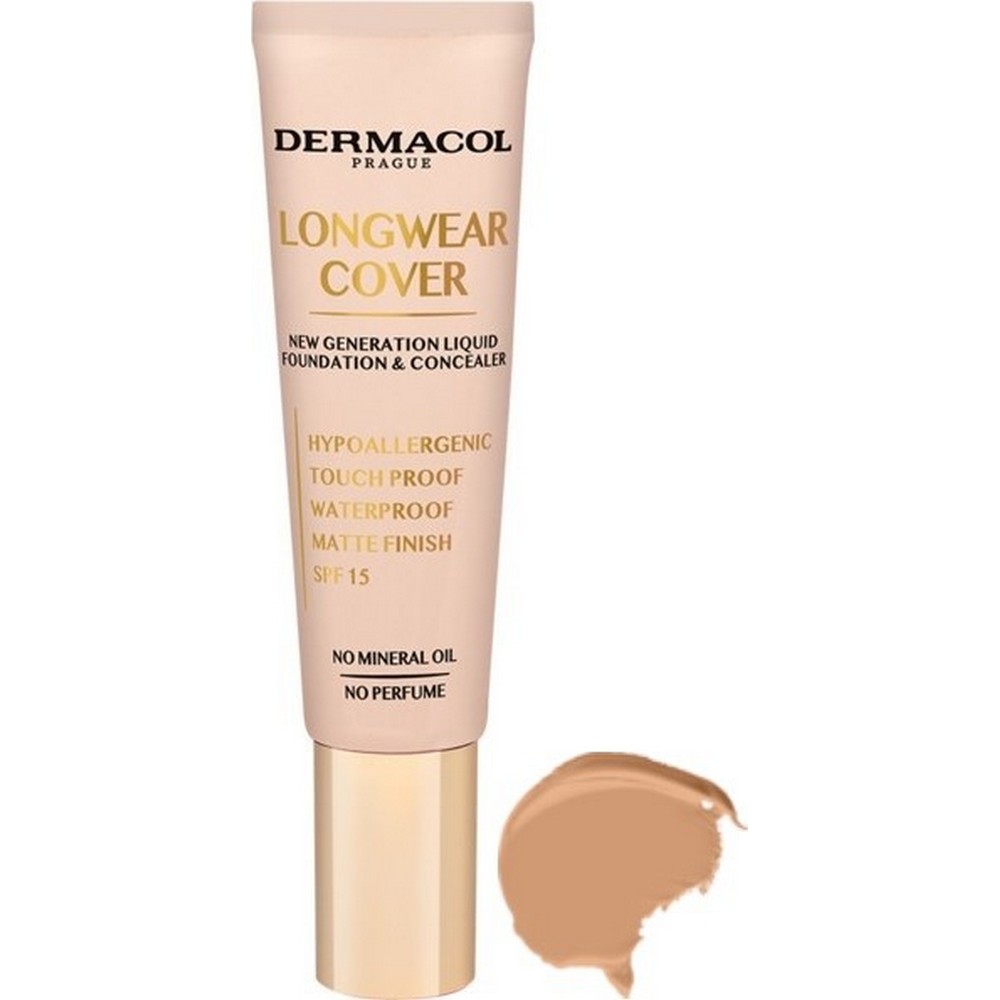 longwear cover long lasting cover makeup bronze 30 ml New generation fluid-type makeup for long-term coverage and a flawless appearance (up to 35% of those tested confirmed long-term coverage. The makeup kept even after 24 hours).