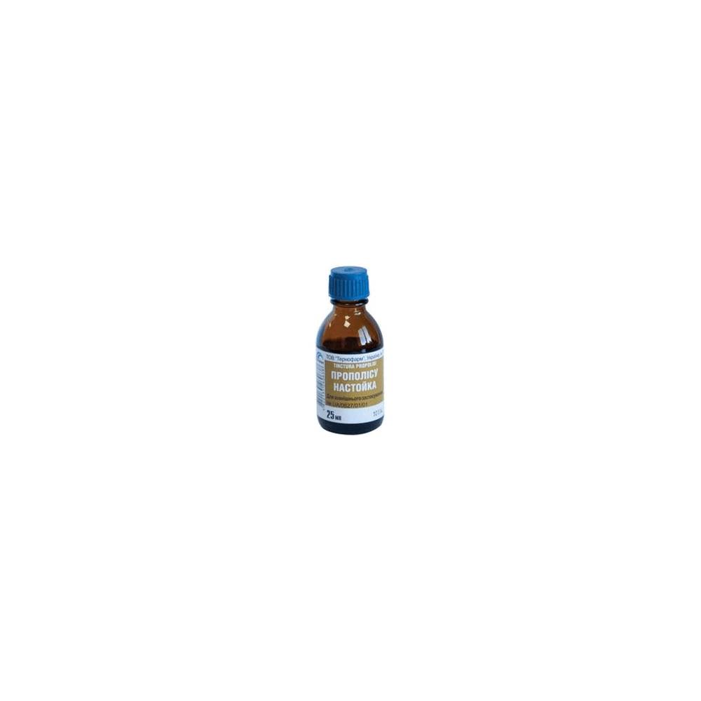 propolis tincture 25ml Propolis (bee putty) is a bee product (a natural substance secreted by plants to protect their parts from the elements), which is used in natural medicine and contains 120 to 140 different plant substances.