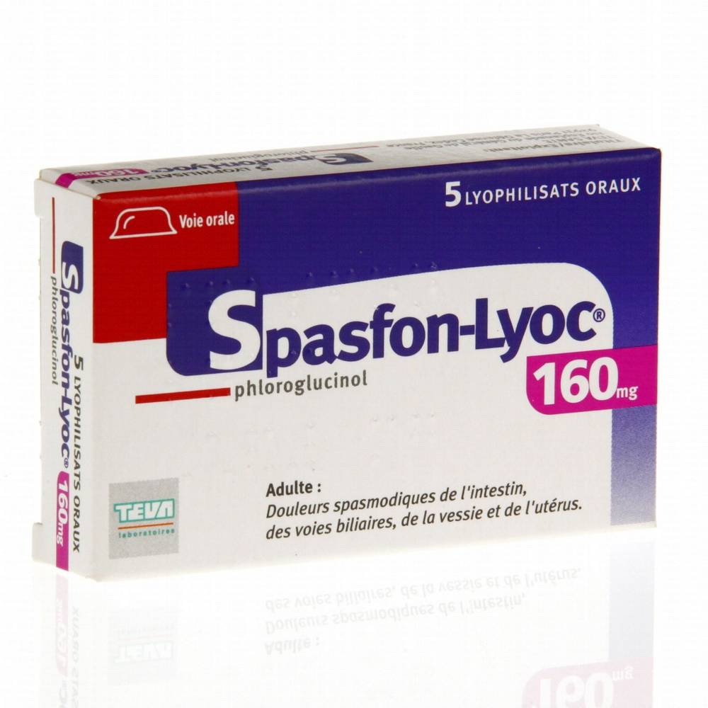 spasfon lyoc phloroglucinol 160mg sublingual tablets Spasfon-Lyoc 160 mg belongs to a class of medicines called antispasmodics. It acts against spasms (contractions).