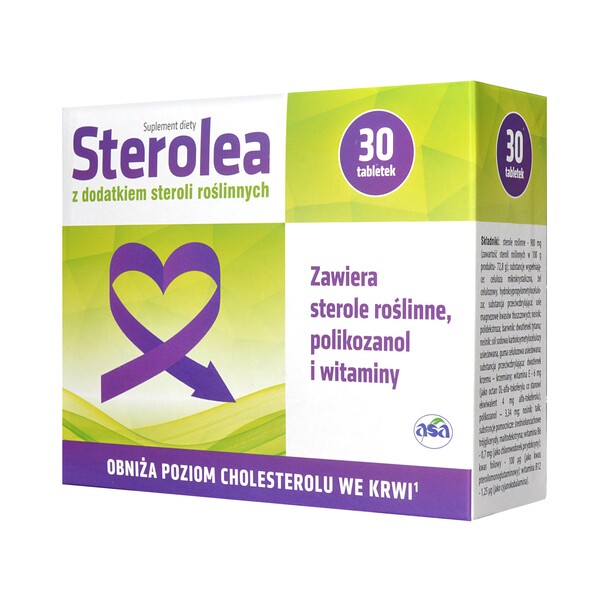 sterolea coated tablets 30 Sterolea - a dietary supplement containing plant sterols that help lower cholesterol. The preparation is intended for adults. Plant sterols contribute to the inhibition of cholesterol absorption in the intestine. Vitamin B6, vitamin B12 and folic acid affect the proper level of homocysteine in the blood