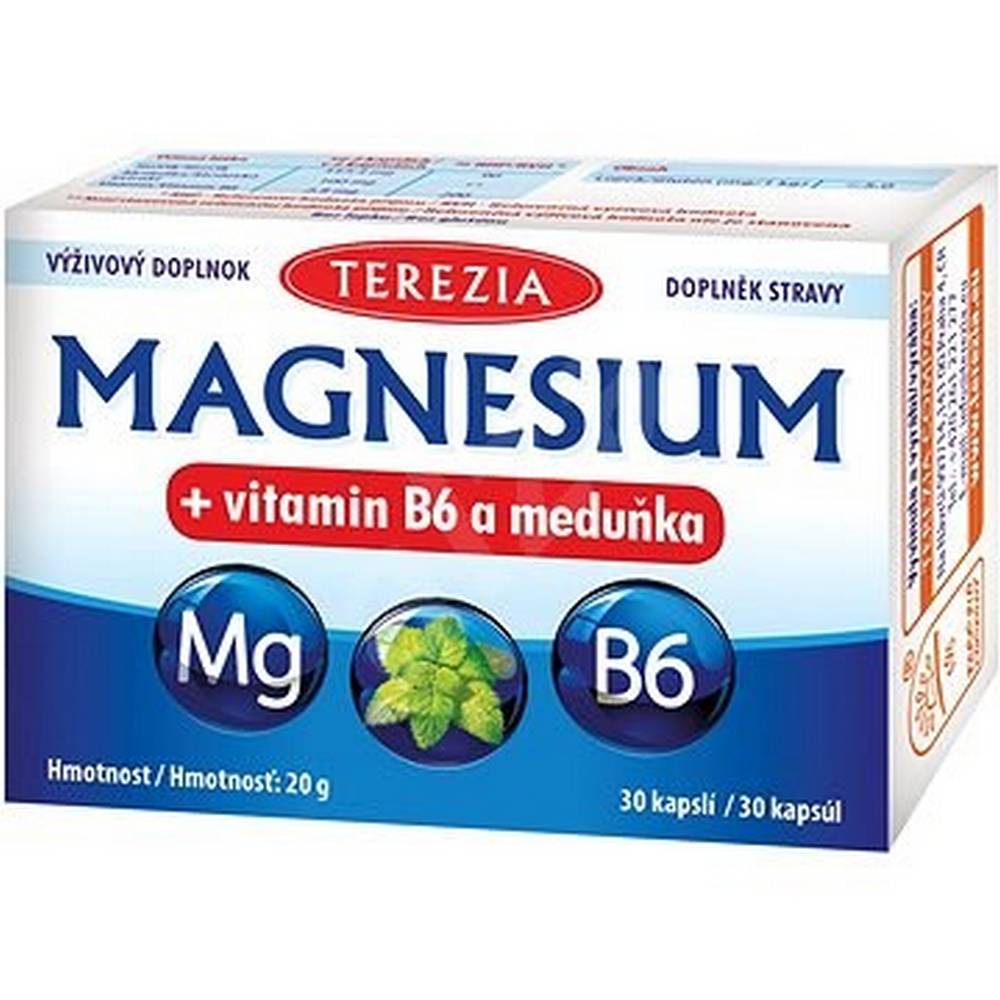 terezia magnesium vitamin b6 and lemon balm 30 Комбинация магния из натурального источника с высокой абсорбцией и витамина B6 с мелисой для людей, подвергающихся повышенному стрессу.