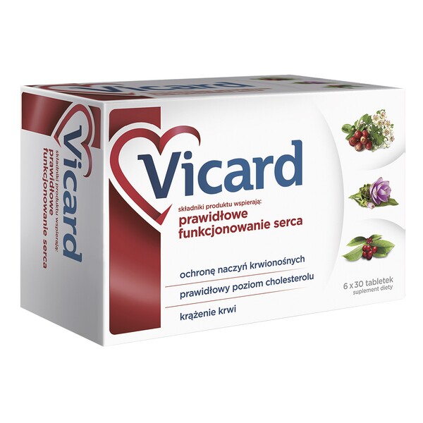 vicard coated tablets 180 Vicard - a dietary supplement supporting the proper functioning of the heart. The product is intended for adults. Do not use in case of hypersensitivity to any of the ingredients of the preparation