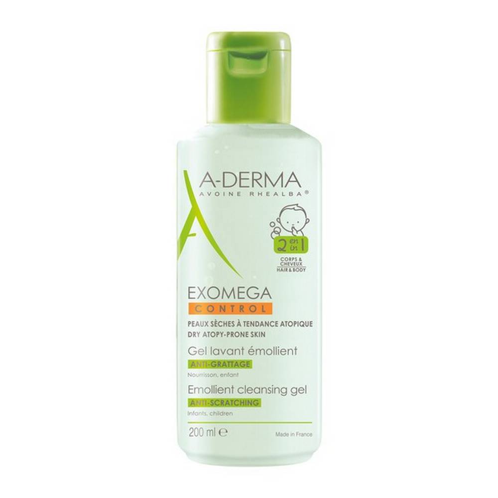 aderma exomega control emollient washing gel 2 in 1 200 ml Emollient washing gel, 2in1.