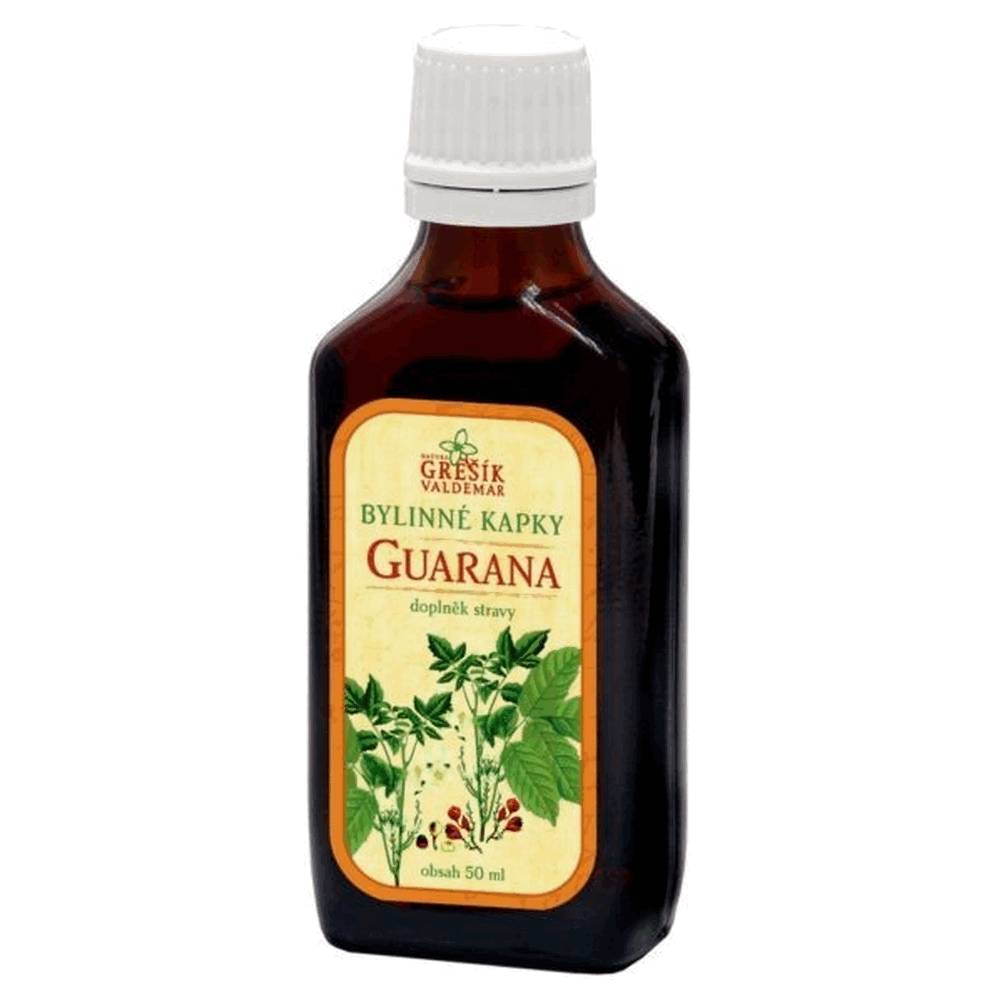 guarana drops 50ml Guarana has a beneficial effect on mental and physical stress. Stimulates brain activity, contributes to better condition. Contains caffeine.