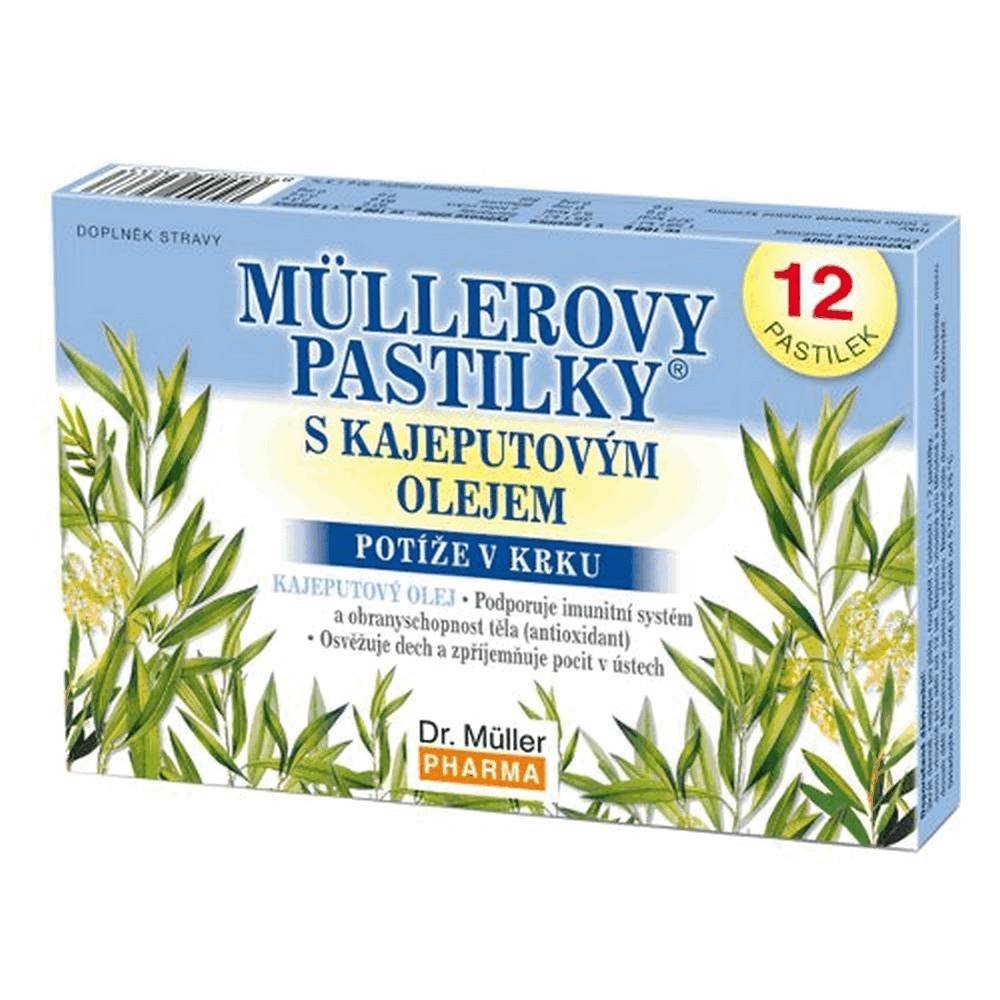 muller lozenges with kajeput oil Леденцы, содержащие эфирное масло каепута и эфирное масло мяты перечной, подходят для лечения проблем с горлом.